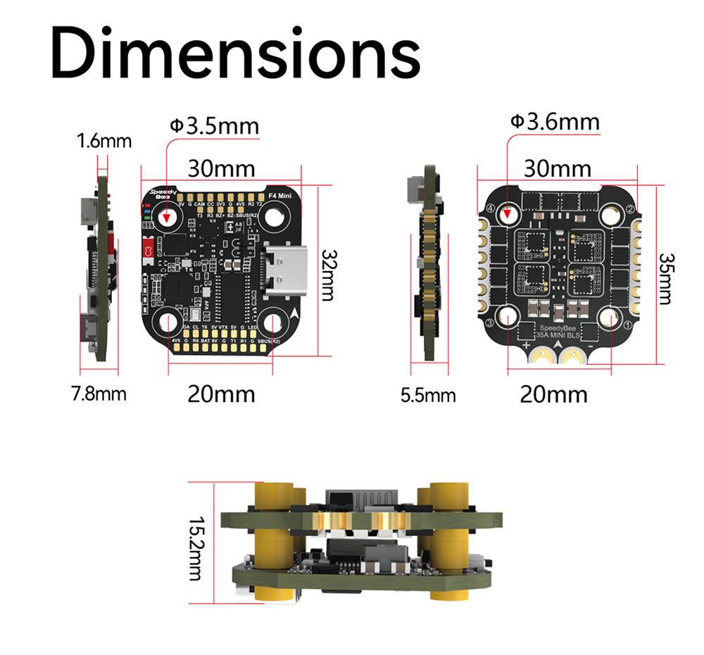 F405 MINI SpeedyBee F405 Mini  - огляд і ціна Drone Racing Flight Controller